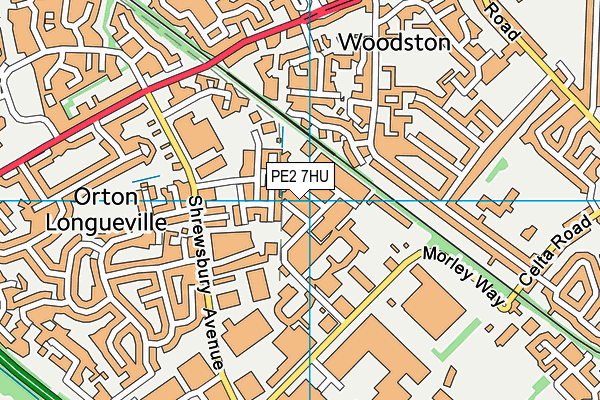 PE2 7HU map - OS VectorMap District (Ordnance Survey)