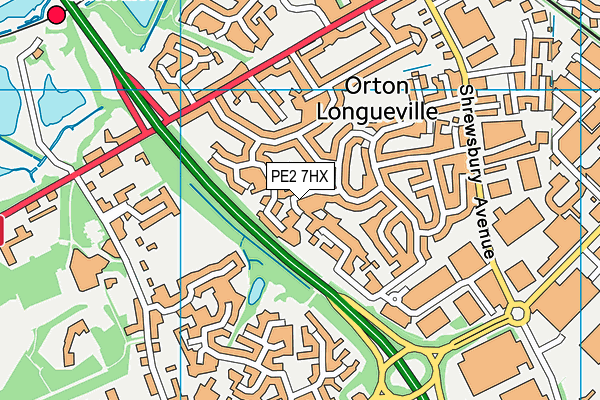 PE2 7HX map - OS VectorMap District (Ordnance Survey)