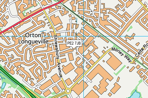 PE2 7JB map - OS VectorMap District (Ordnance Survey)