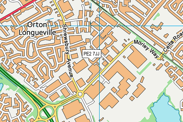 PE2 7JJ map - OS VectorMap District (Ordnance Survey)