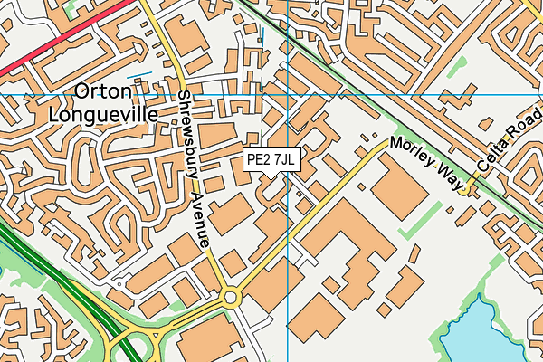 PE2 7JL map - OS VectorMap District (Ordnance Survey)