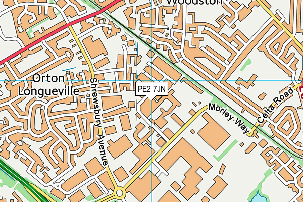 PE2 7JN map - OS VectorMap District (Ordnance Survey)