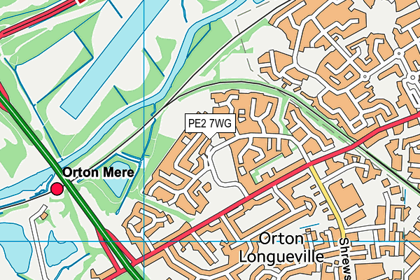 PE2 7WG map - OS VectorMap District (Ordnance Survey)