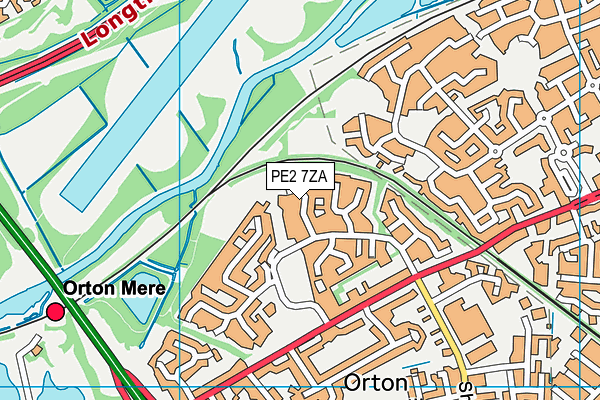 PE2 7ZA map - OS VectorMap District (Ordnance Survey)