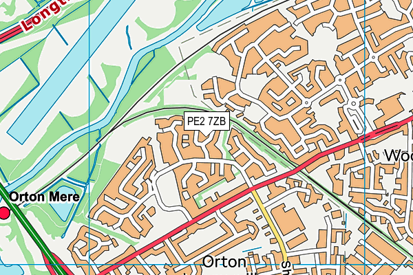 PE2 7ZB map - OS VectorMap District (Ordnance Survey)