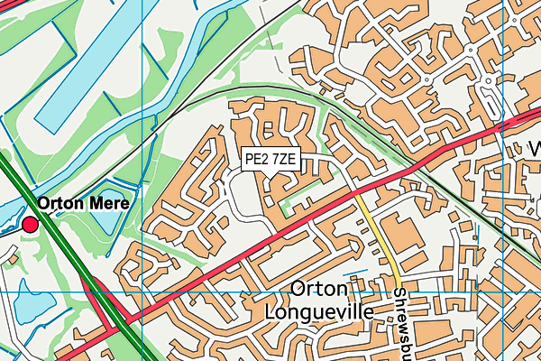 PE2 7ZE map - OS VectorMap District (Ordnance Survey)