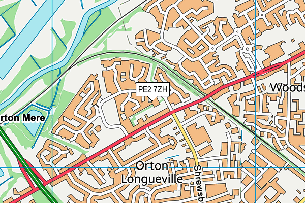 PE2 7ZH map - OS VectorMap District (Ordnance Survey)