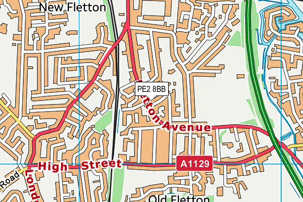 PE2 8BB map - OS VectorMap District (Ordnance Survey)