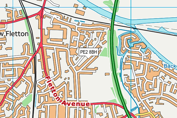 PE2 8BH map - OS VectorMap District (Ordnance Survey)