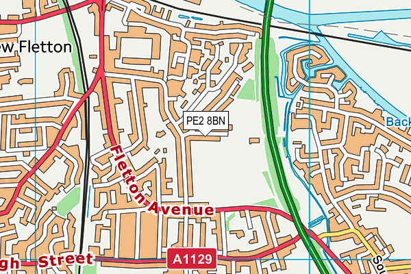 PE2 8BN map - OS VectorMap District (Ordnance Survey)