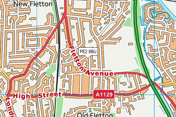 PE2 8BU map - OS VectorMap District (Ordnance Survey)