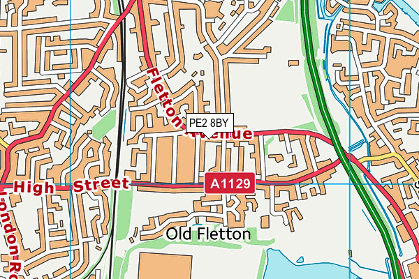 PE2 8BY map - OS VectorMap District (Ordnance Survey)