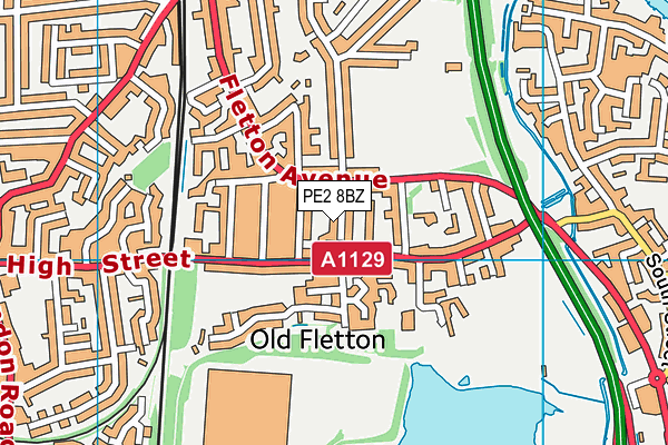 PE2 8BZ map - OS VectorMap District (Ordnance Survey)