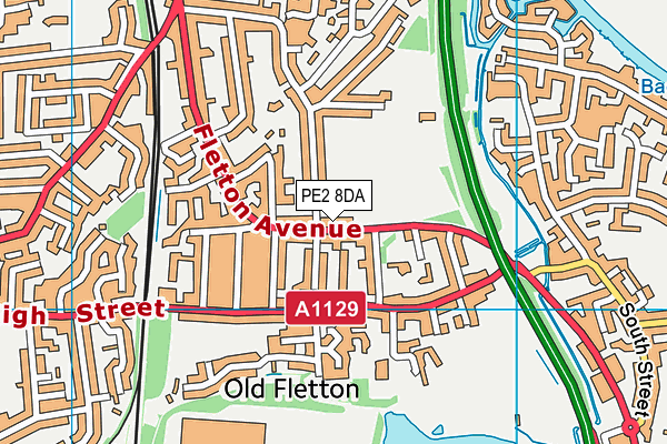 PE2 8DA map - OS VectorMap District (Ordnance Survey)