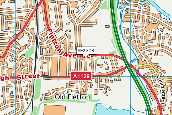 PE2 8DB map - OS VectorMap District (Ordnance Survey)