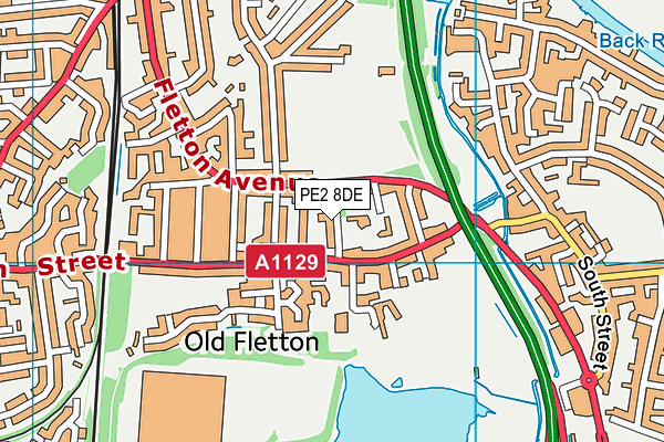 PE2 8DE map - OS VectorMap District (Ordnance Survey)