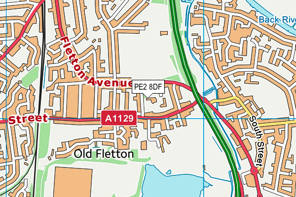 PE2 8DF map - OS VectorMap District (Ordnance Survey)