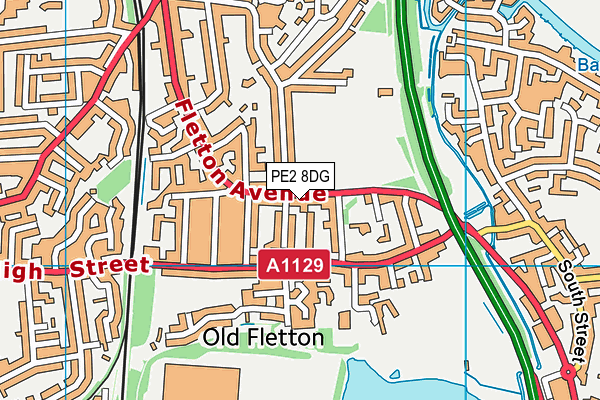 PE2 8DG map - OS VectorMap District (Ordnance Survey)