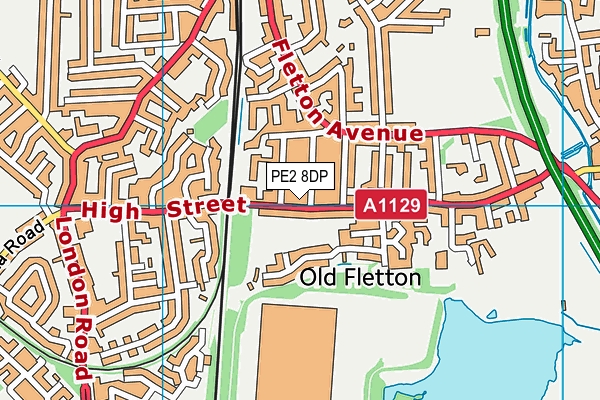 PE2 8DP map - OS VectorMap District (Ordnance Survey)