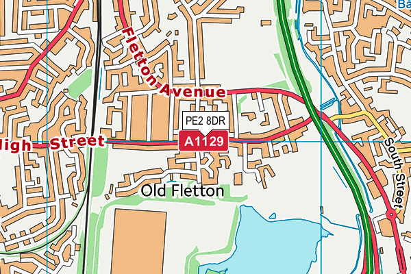 PE2 8DR map - OS VectorMap District (Ordnance Survey)