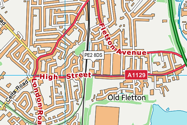 PE2 8DS map - OS VectorMap District (Ordnance Survey)