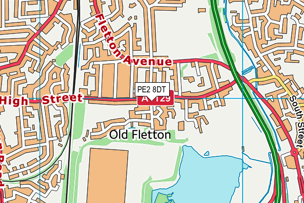 PE2 8DT map - OS VectorMap District (Ordnance Survey)