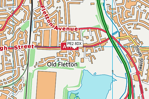 PE2 8DX map - OS VectorMap District (Ordnance Survey)