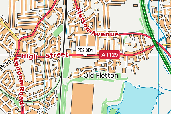 PE2 8DY map - OS VectorMap District (Ordnance Survey)