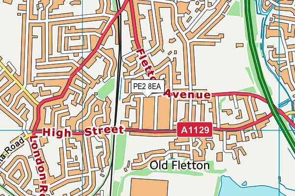 PE2 8EA map - OS VectorMap District (Ordnance Survey)