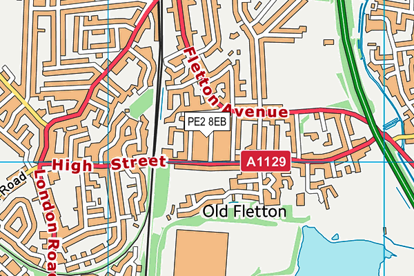 PE2 8EB map - OS VectorMap District (Ordnance Survey)