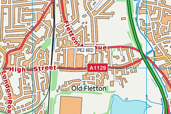 PE2 8ED map - OS VectorMap District (Ordnance Survey)