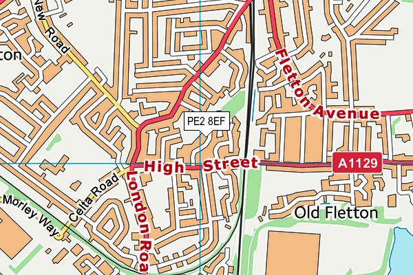 PE2 8EF map - OS VectorMap District (Ordnance Survey)