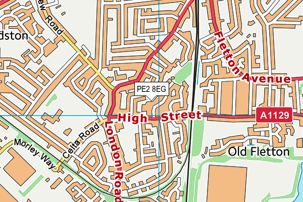 PE2 8EG map - OS VectorMap District (Ordnance Survey)