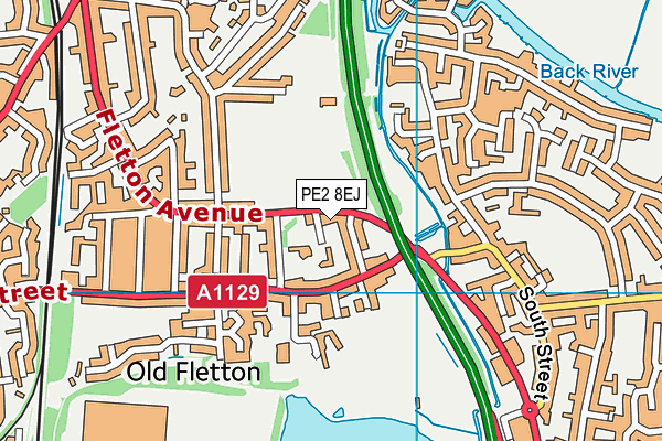 PE2 8EJ map - OS VectorMap District (Ordnance Survey)