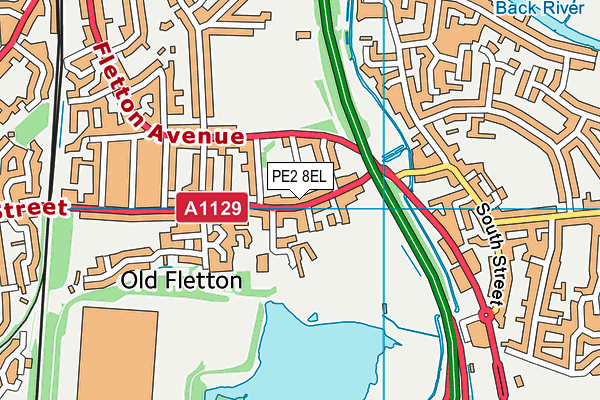 PE2 8EL map - OS VectorMap District (Ordnance Survey)