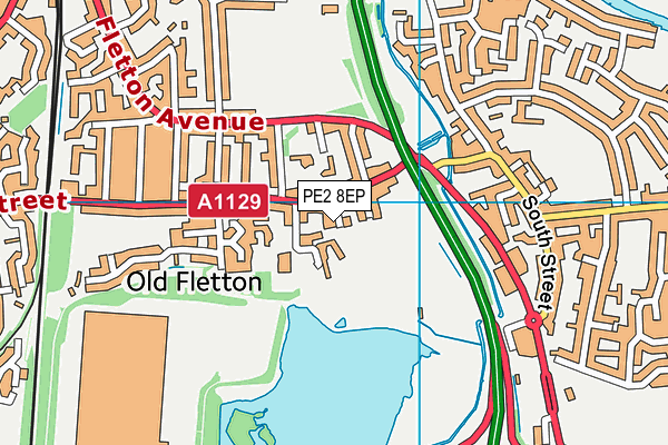 PE2 8EP map - OS VectorMap District (Ordnance Survey)
