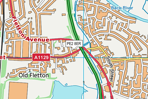 PE2 8ER map - OS VectorMap District (Ordnance Survey)