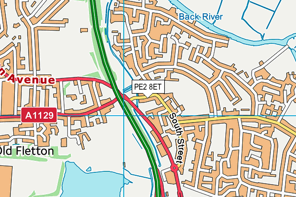 PE2 8ET map - OS VectorMap District (Ordnance Survey)