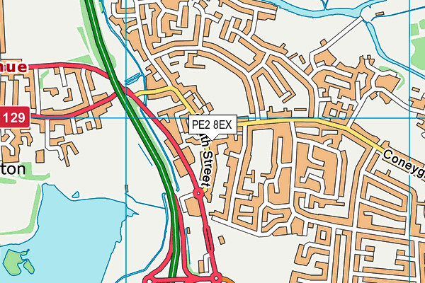 PE2 8EX map - OS VectorMap District (Ordnance Survey)