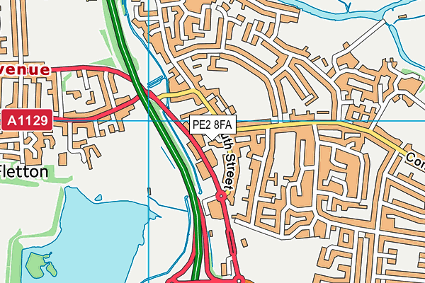 PE2 8FA map - OS VectorMap District (Ordnance Survey)