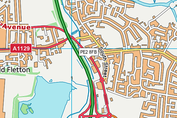 PE2 8FB map - OS VectorMap District (Ordnance Survey)