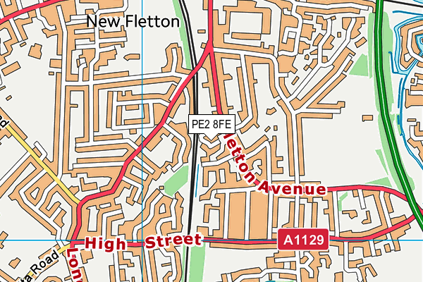 PE2 8FE map - OS VectorMap District (Ordnance Survey)