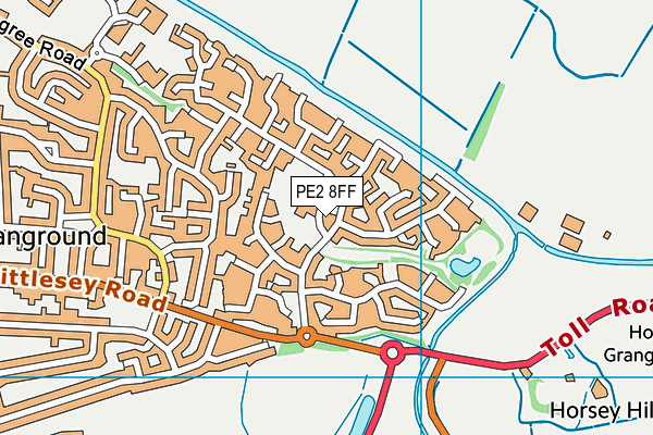 PE2 8FF map - OS VectorMap District (Ordnance Survey)