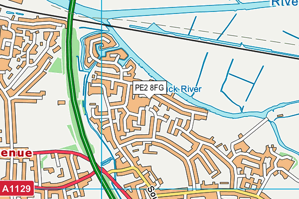 PE2 8FG map - OS VectorMap District (Ordnance Survey)