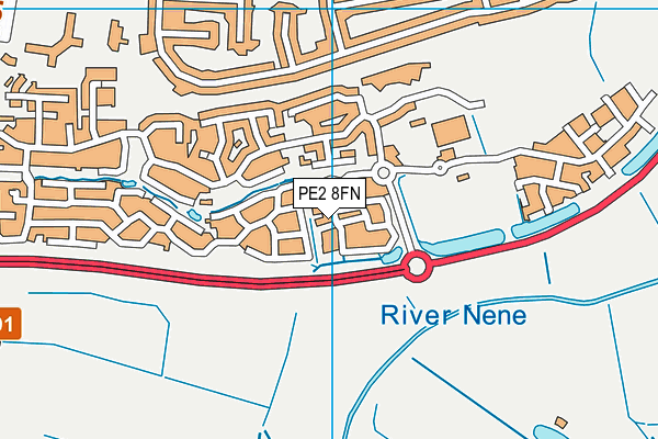 PE2 8FN map - OS VectorMap District (Ordnance Survey)