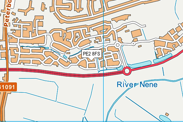 PE2 8FS map - OS VectorMap District (Ordnance Survey)