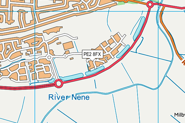 PE2 8FX map - OS VectorMap District (Ordnance Survey)