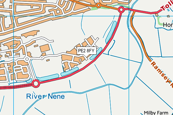 PE2 8FY map - OS VectorMap District (Ordnance Survey)