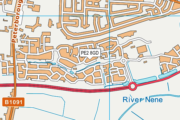 PE2 8GD map - OS VectorMap District (Ordnance Survey)