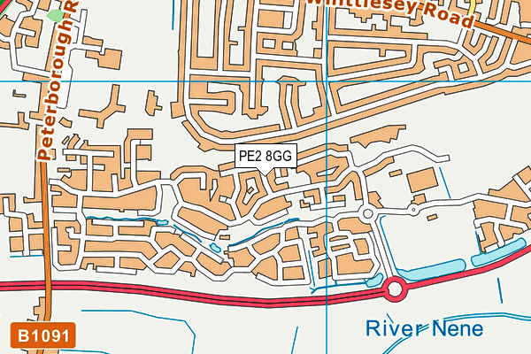 PE2 8GG map - OS VectorMap District (Ordnance Survey)